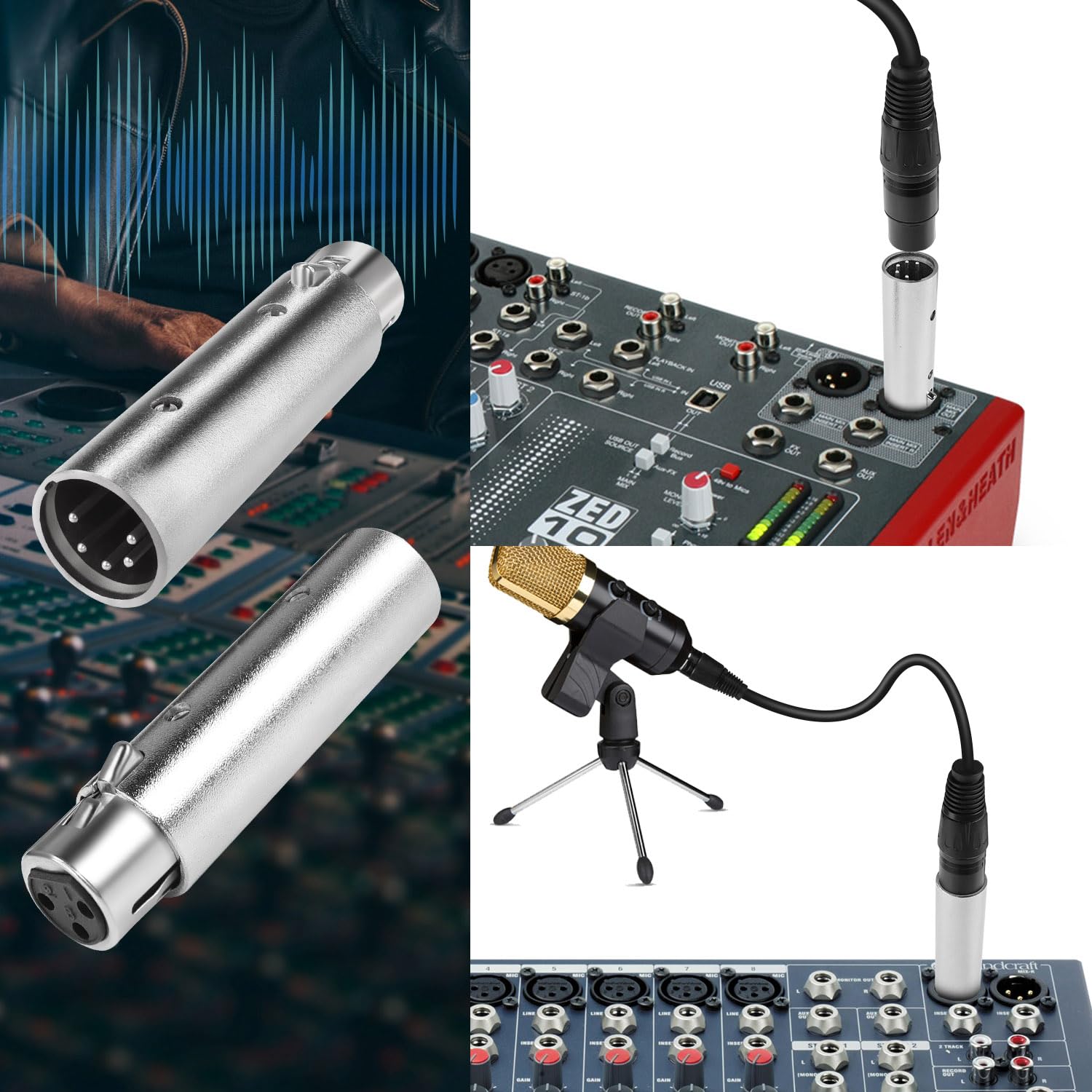Amazon.co.jp: QIANRENON 5ピン XLR - 3ピン XLR DMX コンバーター